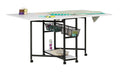 Sew Ready Mobile Fabric Cutting Table with Storage 30" H in Charcoal/White