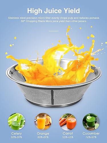 Juicer Machine, 800W Centrifugal Extractor with Wide Mouth Feed Chute, Stainless Steel, BPA-free Y425329