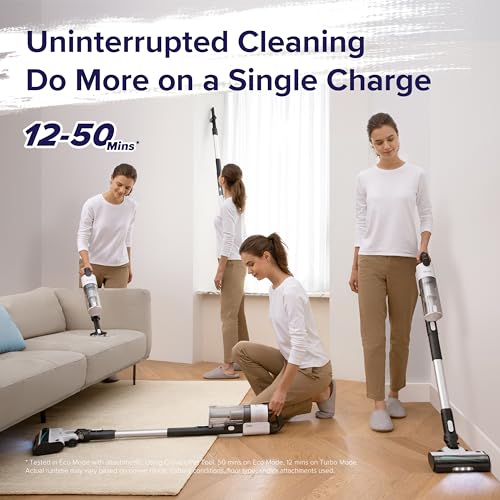 Cordless Stick Vacuum Cleaner with Tangle-Resistant Design, 50-Minute Runtime T113949