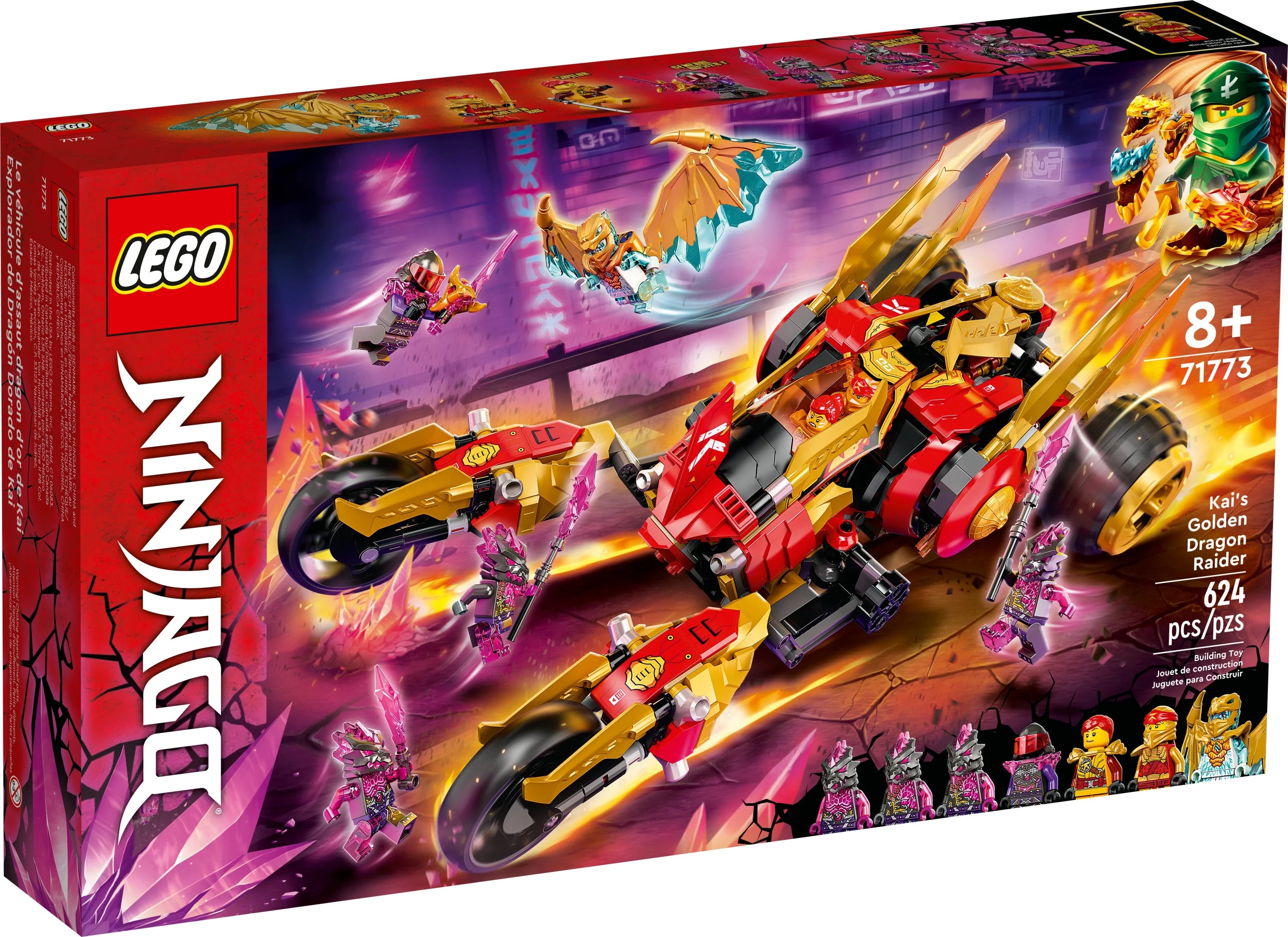 Kai’s Golden Dragon Raider Multi-Terrain Car Toy Building Set for Kids Ages 8 Plus Y435
