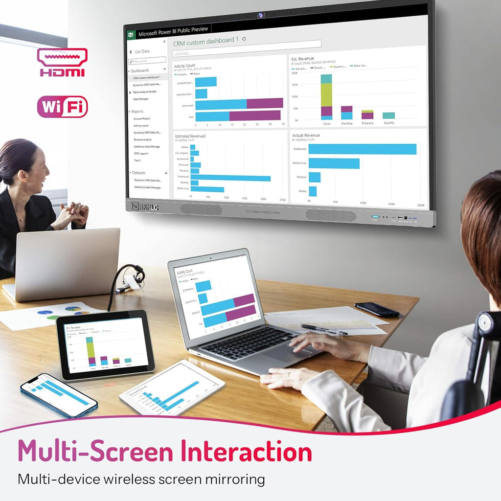 55" Interactive Whiteboard with 4K Touchscreen and Stand U18061