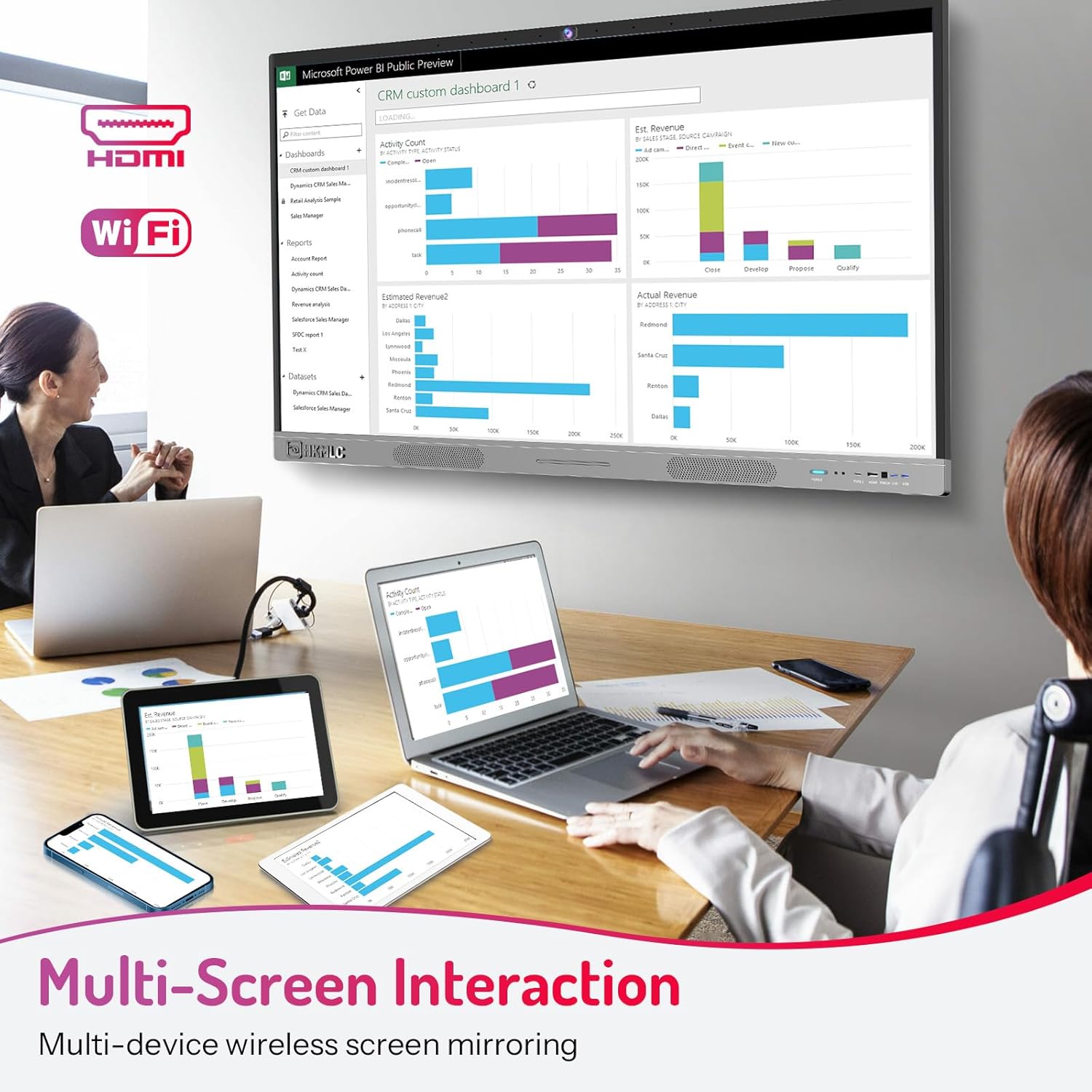 55" Interactive Whiteboard with 4K Touchscreen and Stand U18061