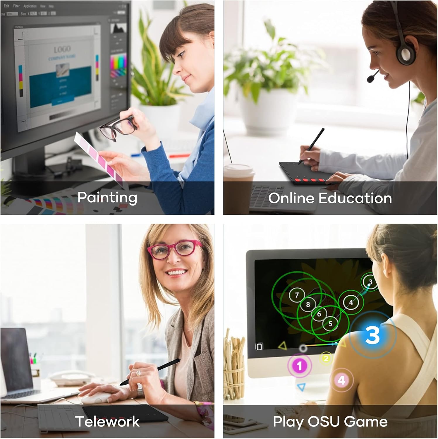 Graphics Drawing Tablet with 8 x 6 Inch Active Area and 8192 Level Pen L27958