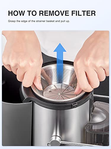 Juicer Machine, 800W Centrifugal Extractor with Wide Mouth Feed Chute, Stainless Steel, BPA-free Y425329