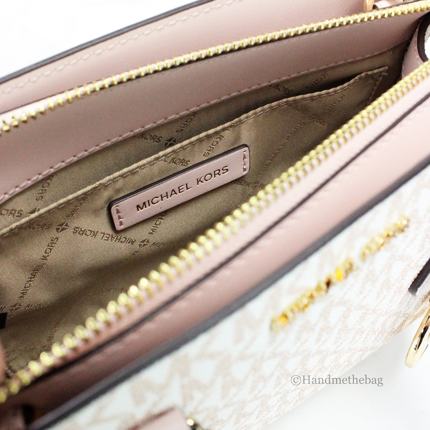 Small White Rose Gold PVC Satchel Purse Bag E78348