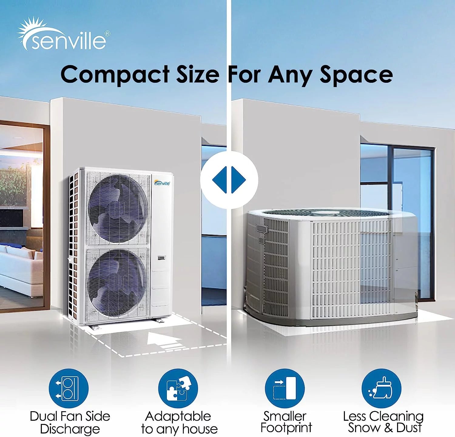 3 Ton Central Air Conditioner Heat Pump Split System, 36,000 BTU, Inverter N451