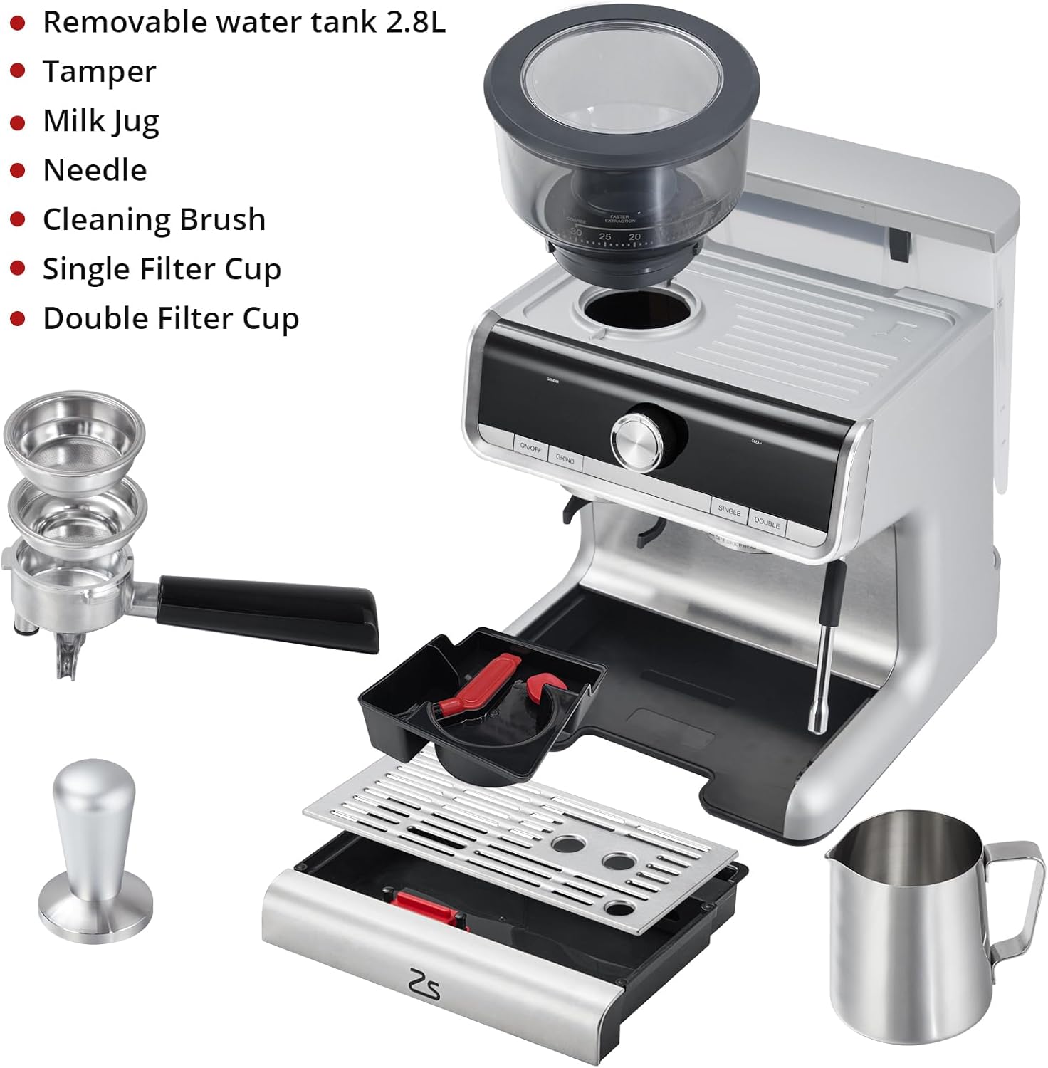 Espresso Machine with Milk Frother, 20 Bar Pressure P346996