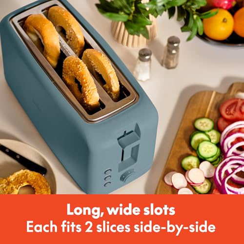 2 Slice Slim Toaster with 6 Shade Settings, Long Slot, Removable Crumb Tray R654