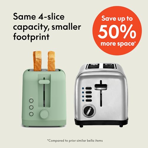 2 Slice Slim Toaster with 6 Shade Settings, Long Slot, Removable Crumb Tray R654