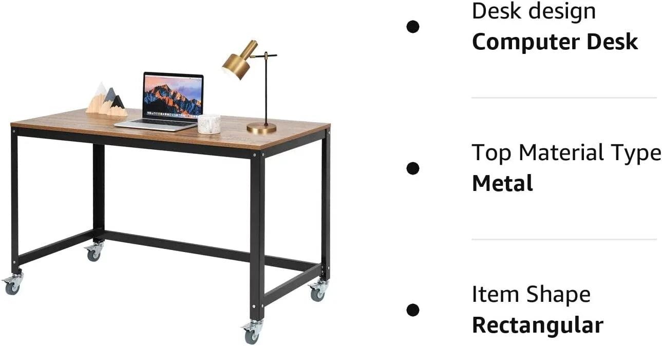 Mobile Rolling Computer Desk with 4 Wheels for Home Office Q20282