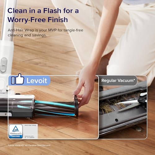 Cordless Stick Vacuum Cleaner with Tangle-Resistant Design, 50-Minute Runtime T113949