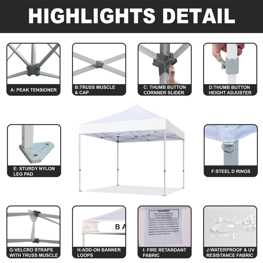5x5 Pop Up Canopy Outdoor Heavy Duty Tent S75389