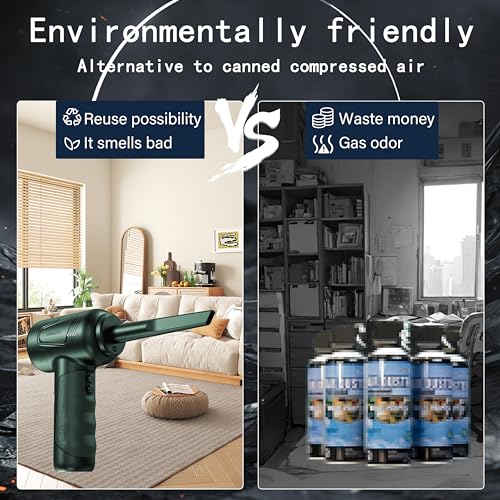 Cordless Air Duster for Cleaning Keyboard PC with 3 Speeds and LED Light P90655