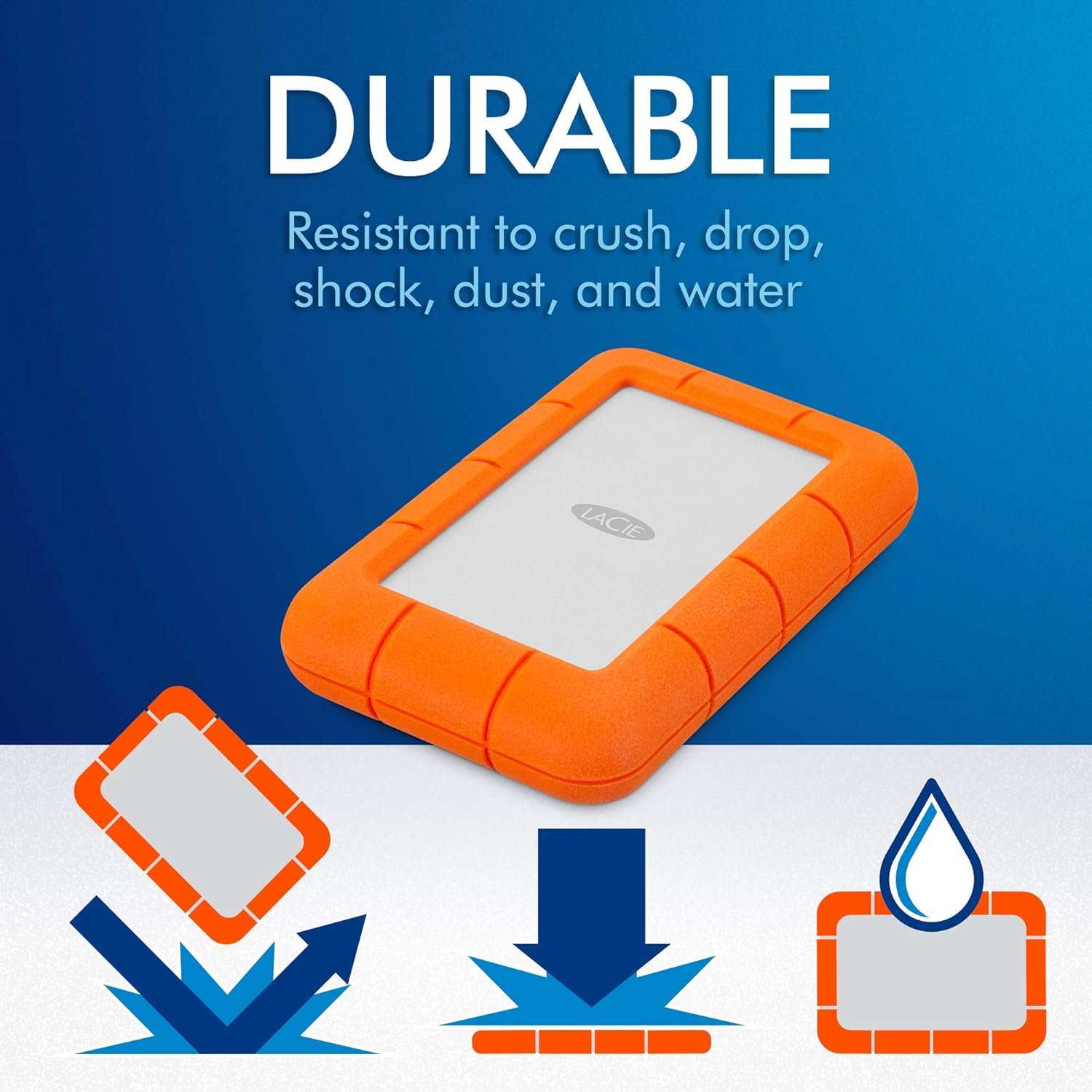 Portable External HDD 5TB, Shock and Rain Resistant P232