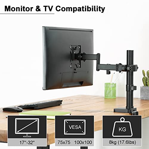 Universal VESA Pole Mount, Full Motion TV Mount for 17-32 Inch Screens, Black X712162
