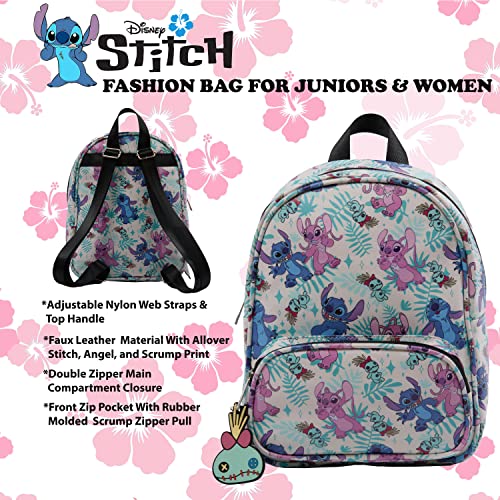 Mini Backpack Purse with Allover Print, 10.5 Inch, Faux Leather W189