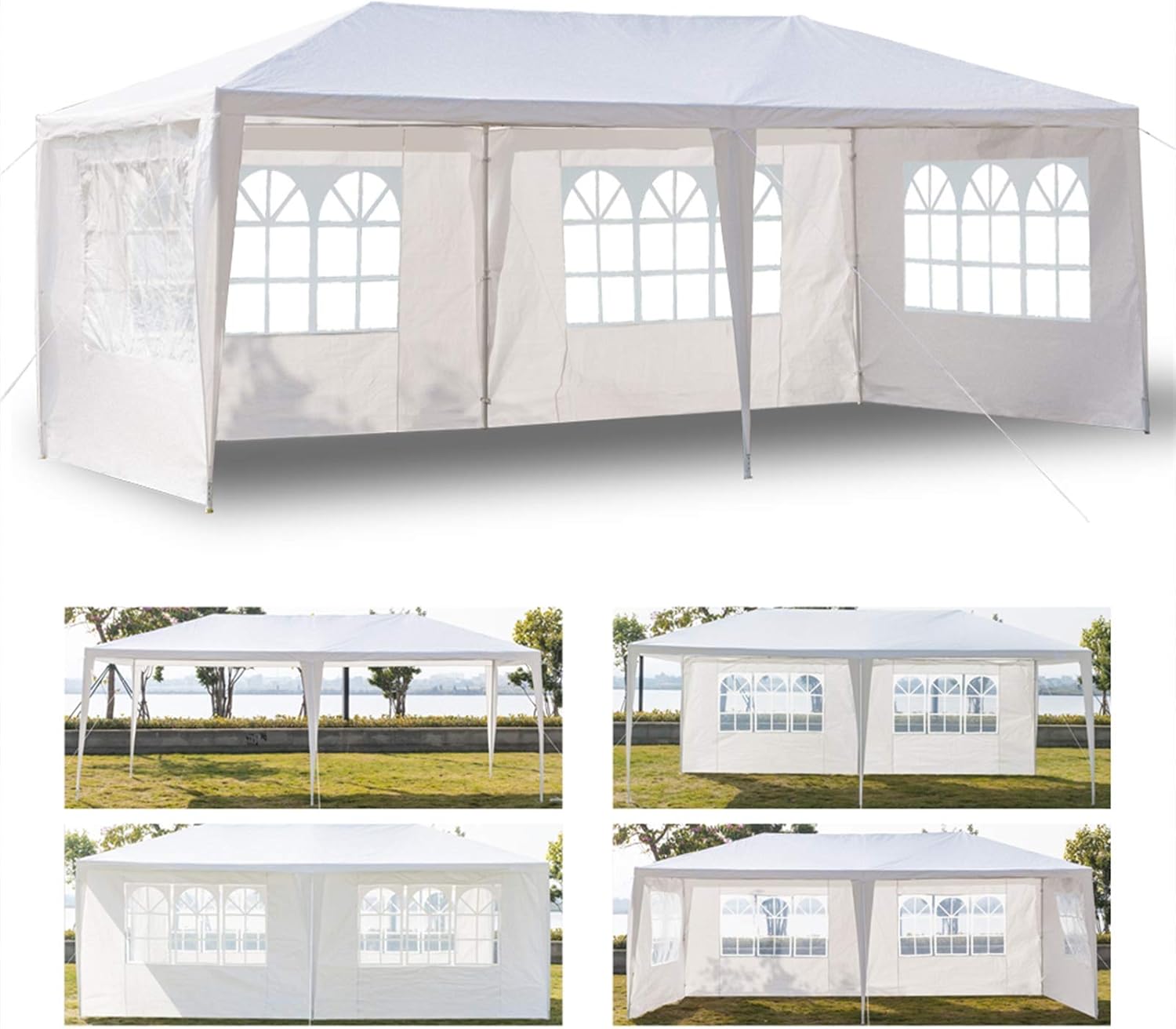 Outdoor Party Tent with Sidewalls and Windows, 10x20 O534225