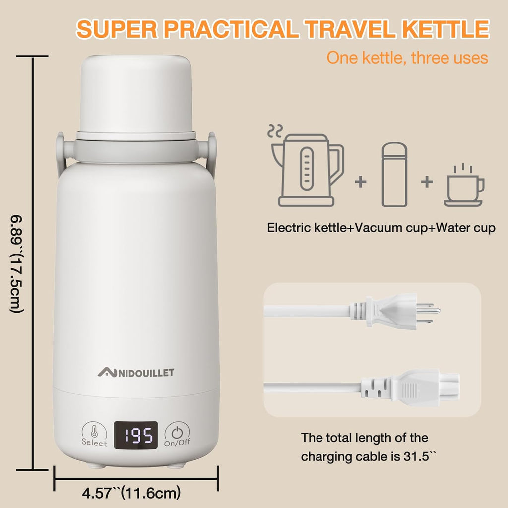 Portable Electric Kettle 1L for Travel Tea Coffee C363