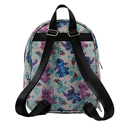 Mini Backpack Purse with Allover Print, 10.5 Inch, Faux Leather W189