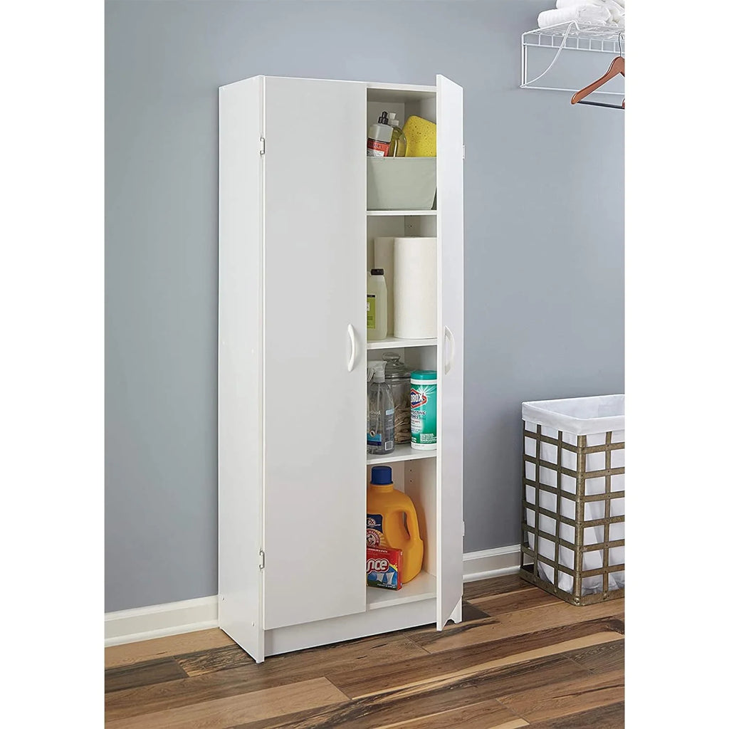 Pantry Cabinet with 2 Doors and Adjustable Shelves, White X5772