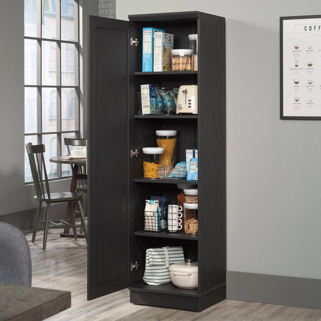 Single Door Pantry in Raven Oak Finish C275