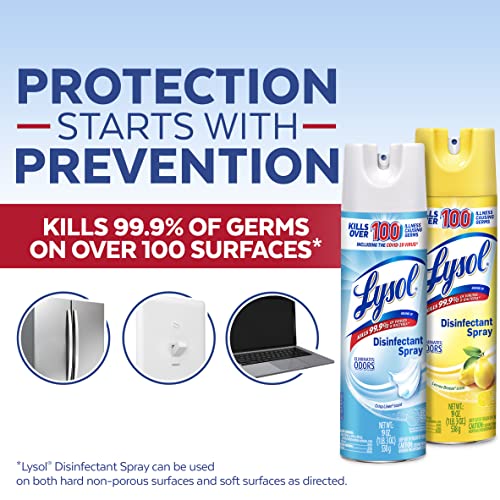 Disinfectant Spray, Lemon Breeze, 19 Fl Oz (Pack of 2) G5687