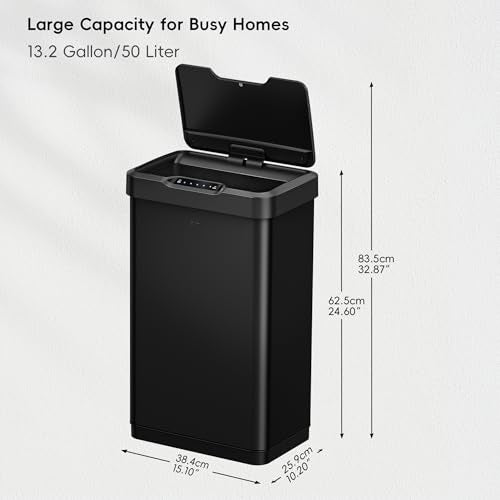 Touchless Motion Sensor Trash Can, 13.2 Gallon, Brushed Stainless Steel A497976