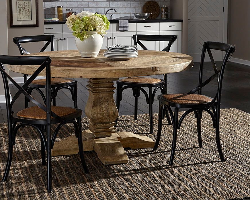 Reclaimed Elm Round Dining Table, 60-inch G4617