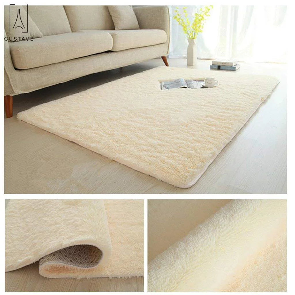 Fluffy Area Rug for Living Room Bedroom Home Decor, Beige A703