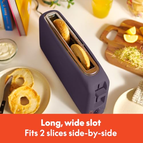 2 Slice Slim Toaster with 6 Shade Settings, Long Slot, Removable Crumb Tray R654