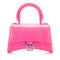 Pre-Owned Authenticated Balenciaga Hourglass XS Calf Leather Pink Satchel Unisex (Good)