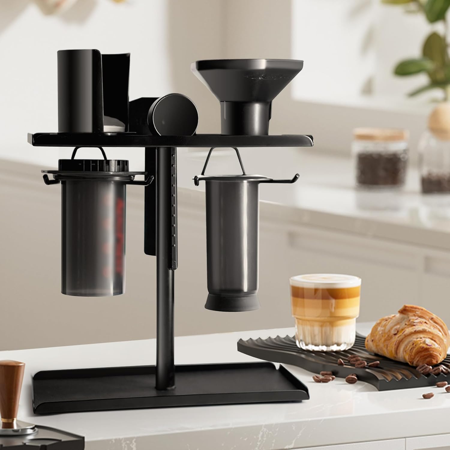 Metal Coffee Caddy Stand for AeroPress XL and Accessories, Black G844
