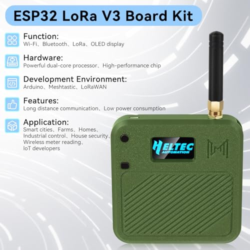 2 Pack ESP32 LoRa V3 Development Board with 915MHz Antennas, 3000mAh Battery, and Case L1170