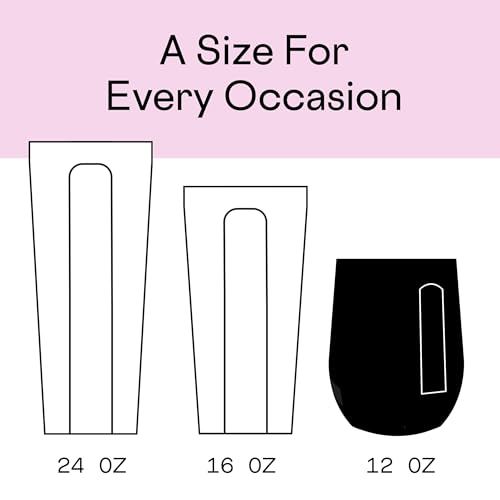 Insulated Stemless Wine Glass Tumbler, 12 oz, Stainless Steel, Powder Blue X9797