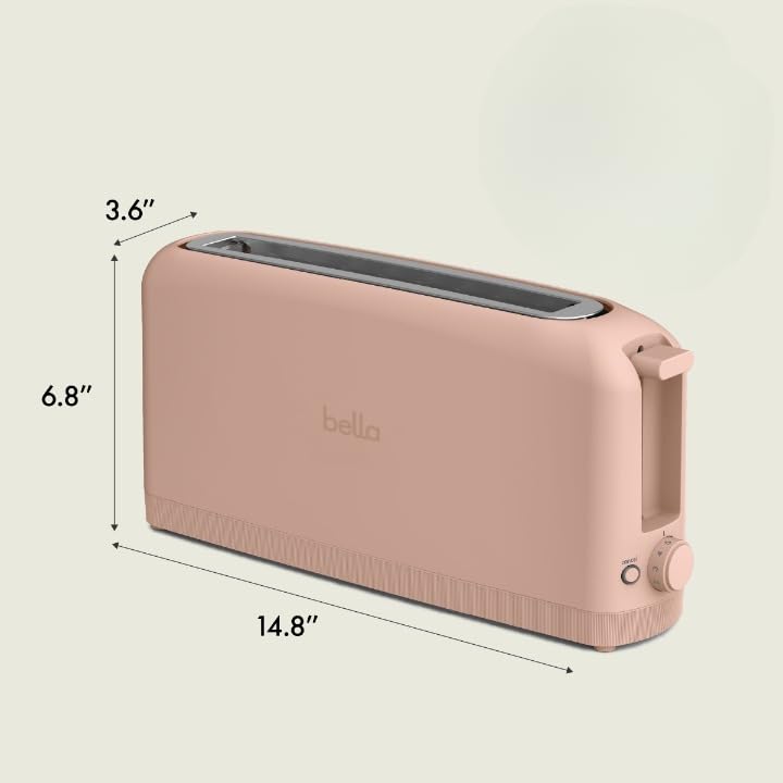 2 Slice Slim Toaster with 6 Shade Settings, Long Slot, Removable Crumb Tray R654
