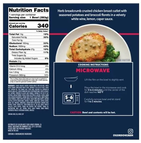 Chicken Scallopini Frozen Meal, 9.5 oz, Pack of 10 C895304