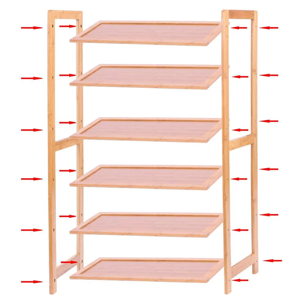 Bamboo Shoe Storage Rack 6-Tier, Holds 18-24 Pairs T72710