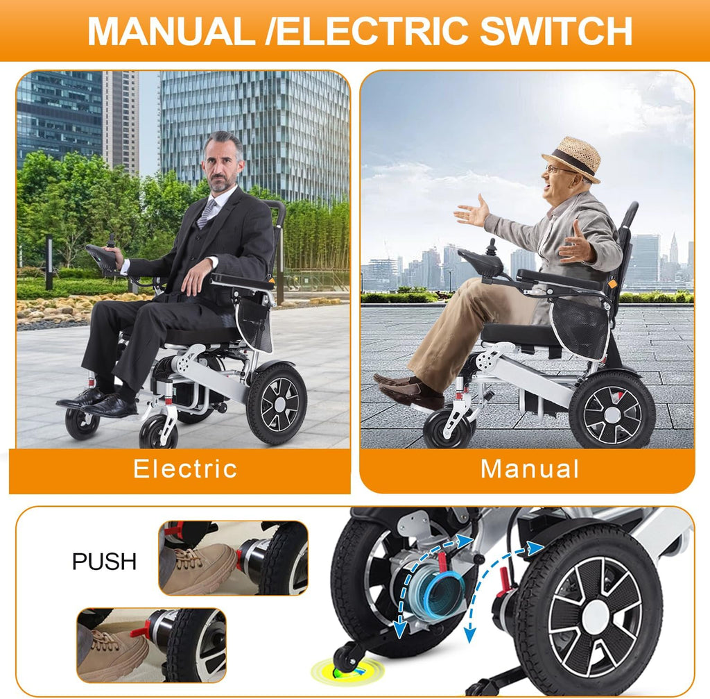 Foldable Electric Wheelchair for Adults, 20 mi Range V4748