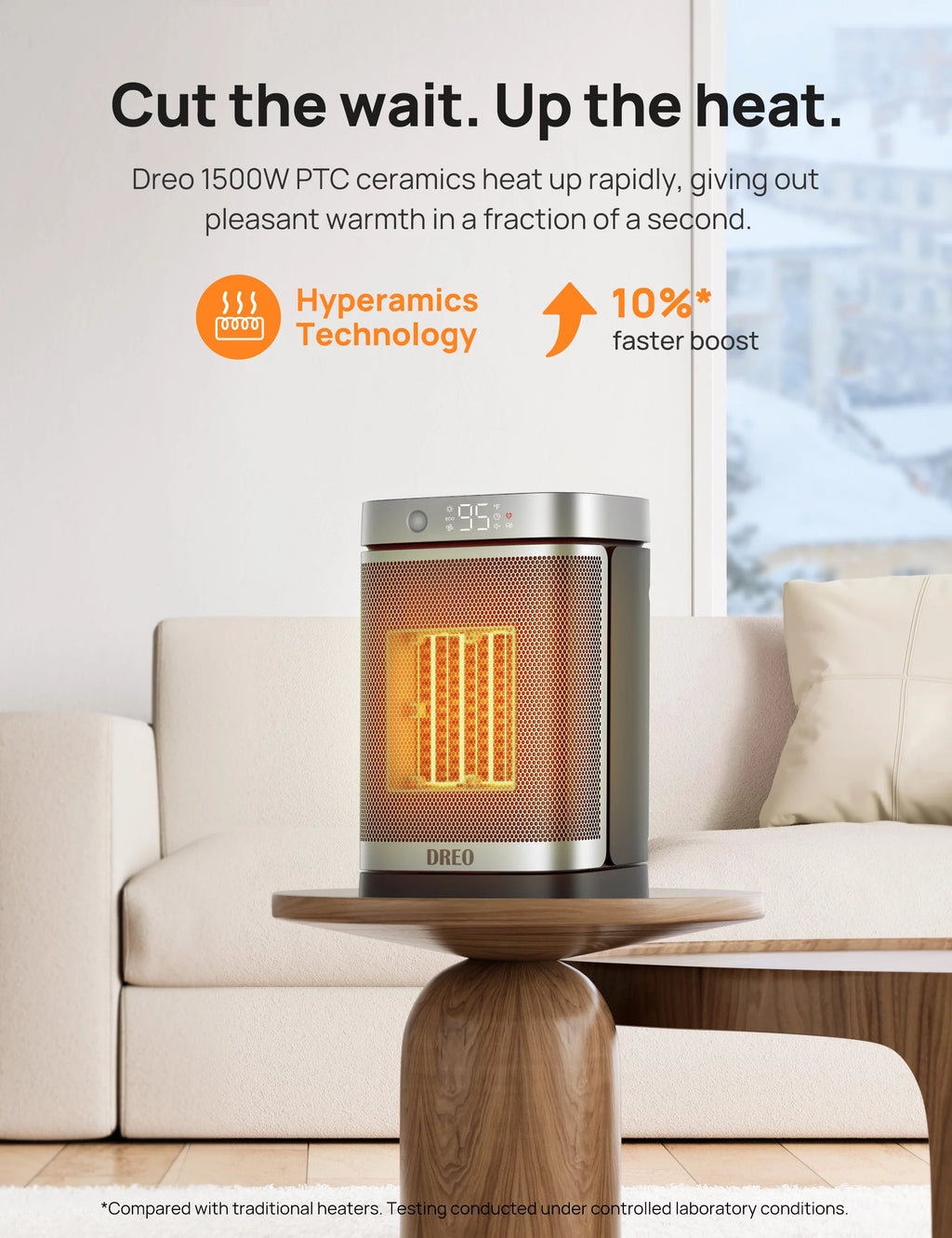 Space Heater with Motion Sensor, 1500W Oscillating, Digital Thermostat, Remote Control Z87925