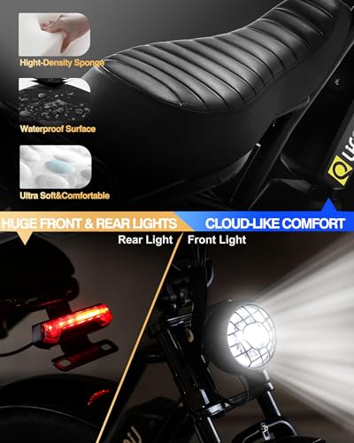 Electric Bike for Adults 1500W Peak Motor 20" Fat Tires 28MPH Removable Battery Dual Suspension 7-Speed M72522