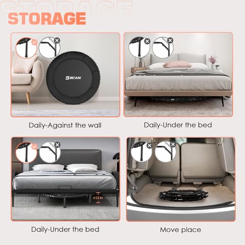 Foldable Mini Trampoline with Adjustable Foam Handle M67736