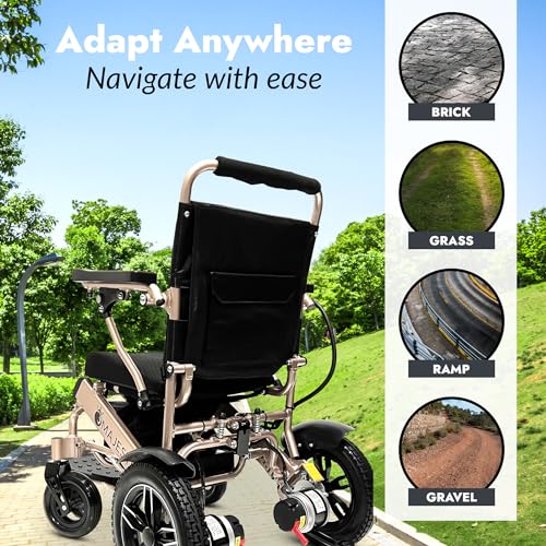 Electric Wheelchair for Adults, Foldable Lightweight Power Chair for Seniors Y615860