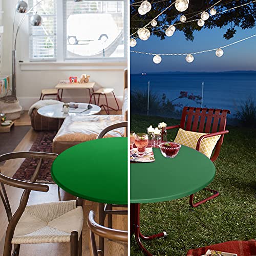 Fitted Round Table Cloth, Reversible Waterproof Elastic Stretch Tablecover, Fits 40-44 Inch Diameter K176833