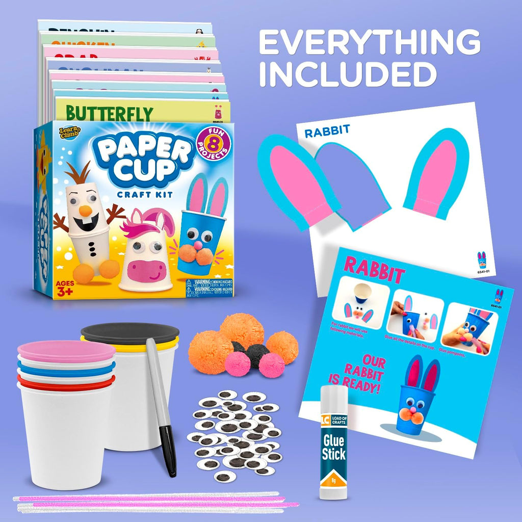 Arts and Crafts Kit for Kids Ages 3-8, 8 Animal Projects E122