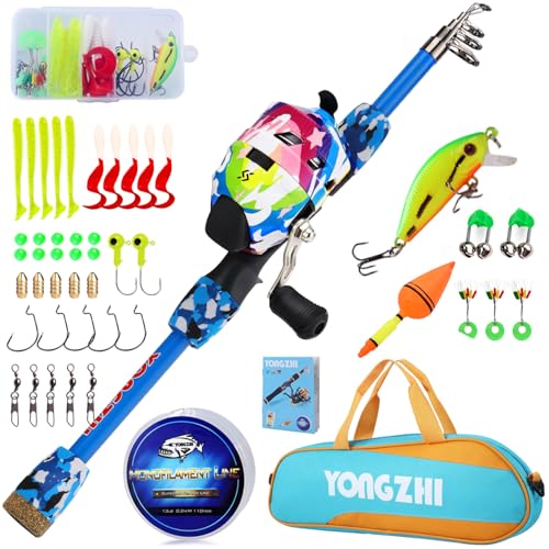 Kids Fishing Rod and Reel Combo with Tackle Bag and Lures R1724