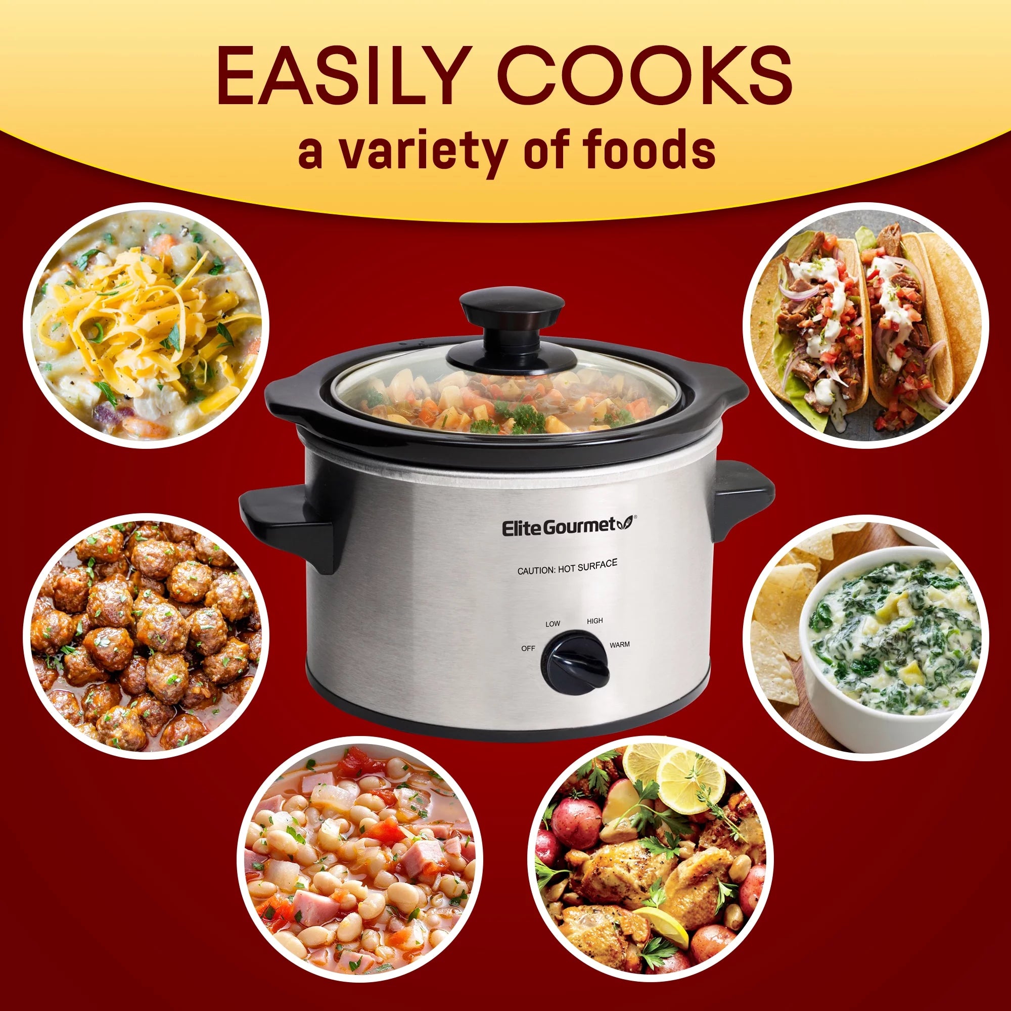 1.5-Qt Mini Slow Cooker, Stainless Steel S1304
