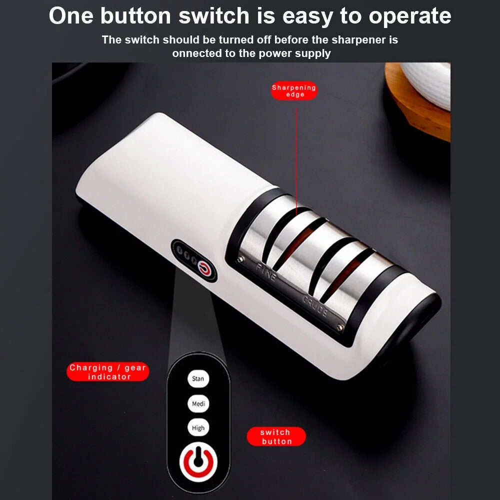 Electric Knife Sharpener 3 Speed Sharpening System A16038
