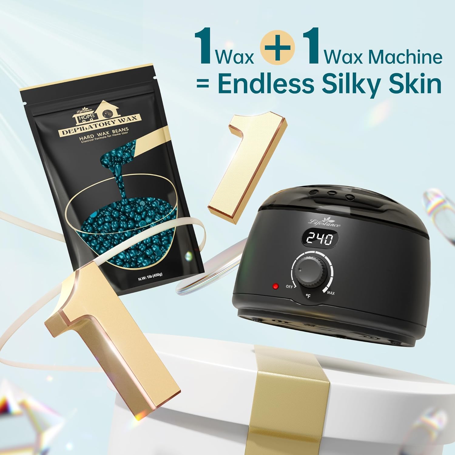 Wax Pot Warmer, Digital Wax Melt Machine for Hair Removal, 500ml LCD Wax Heater for Hard Wax Beads W8715