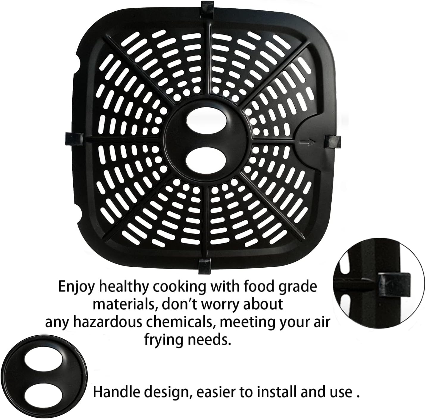 Air Fryer Replacement Crisper Tray, 9.6 Inch Double-layer Coating Grill Plate B9644