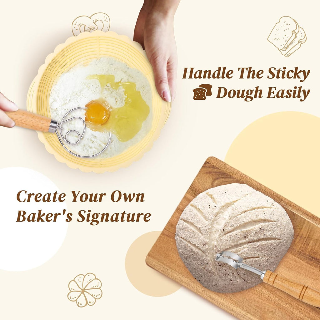 Sourdough Proofing Basket Set of 2, Round 9" & Oval 10" I604